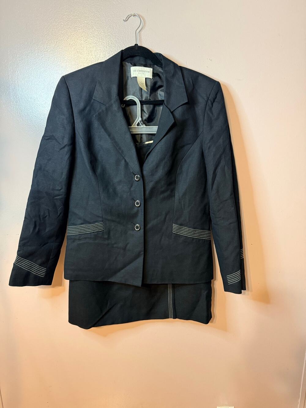 Vintage Liz Claiborne Black skirt suit set size 14